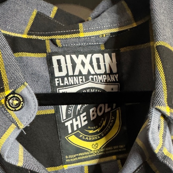 DIXXON Men's Plaid Shirt in Black, Gray, and Yellow - Picture 2 of 2